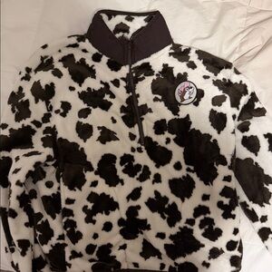 Buc-ees Cow Print Fleece quarter zip